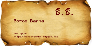 Boros Barna névjegykártya