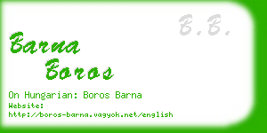 barna boros business card